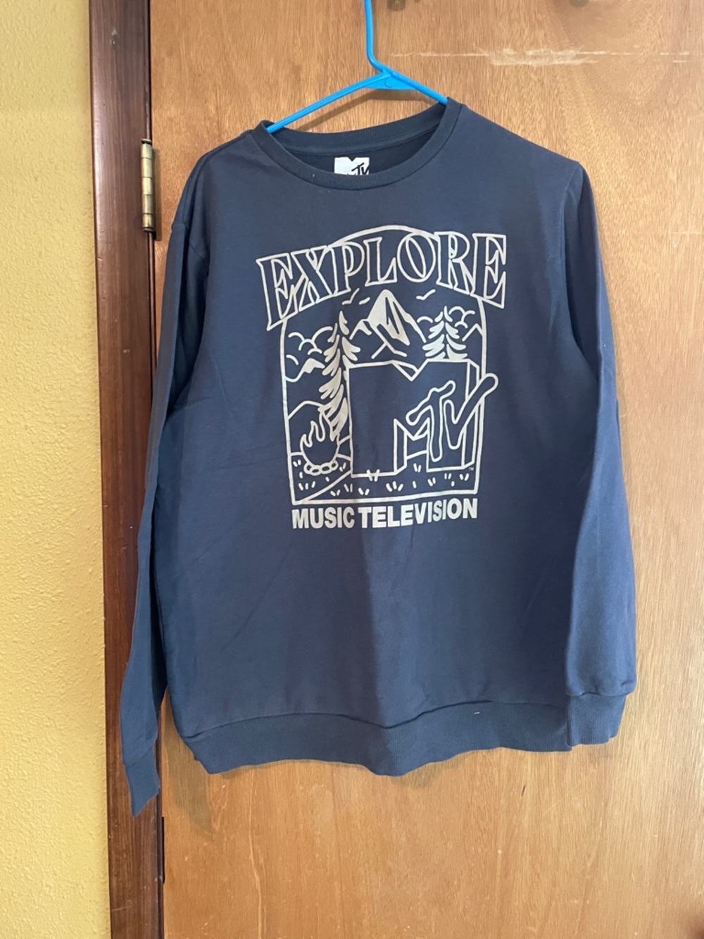 MTV Navy Blue 'Explore' Graphic Crewneck